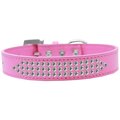 Mirage Pet Products Three Row Clear Crystal Dog CollarBright Pink Size 16 618-1 16-BPK